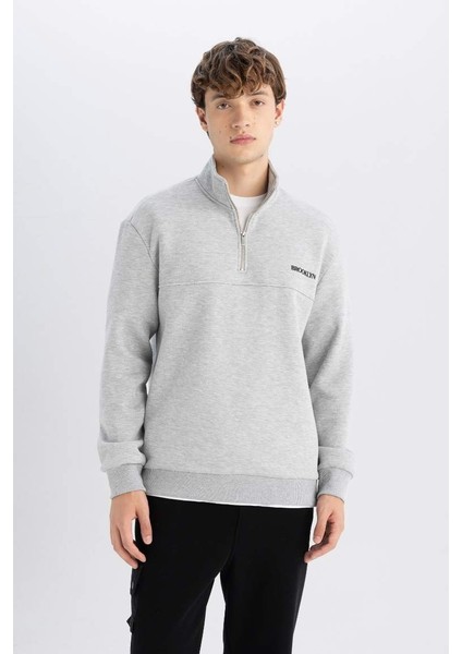 Defacto Erkek Sweat D2165AX/GR93 Grey Melange