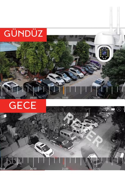 360° Haraketli Hareket Sensörlü 2mp Güvenlik Kamerası Ip Kamera Su Geçirmez IP66 Wıfı