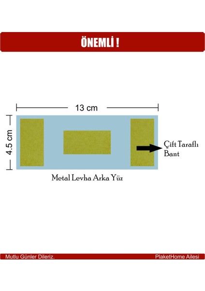 Kişiye Özel Kaliteli Yapışkanlı Metal Kapı Isimliği