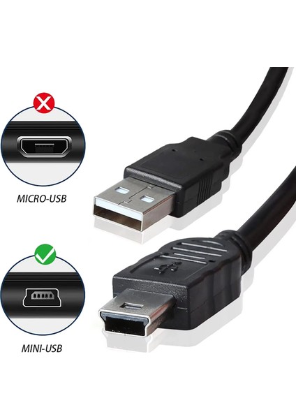 3 Metre Mini USB Kablo 3 Metre 5 Pin Kablo 3 Metre Araç Kamera Kablosu