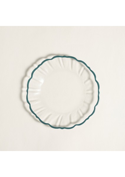 Balat Cam Pasta Tabağı 21x21x2 Cm Şeffaf - Yeşil