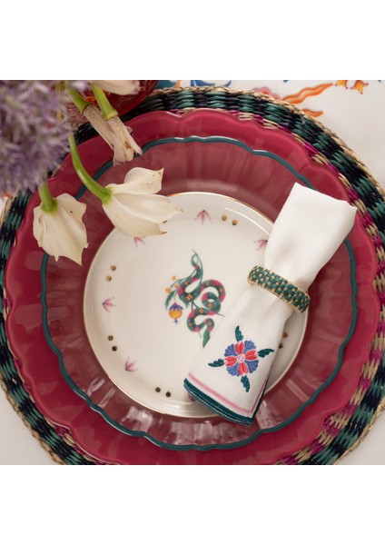 Balat Cam Pasta Tabağı 21x21x2 Cm Şeffaf - Yeşil fiyatları