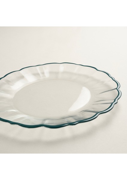 Balat Cam Pasta Tabağı 21x21x2 Cm Şeffaf - Yeşil fırsatları