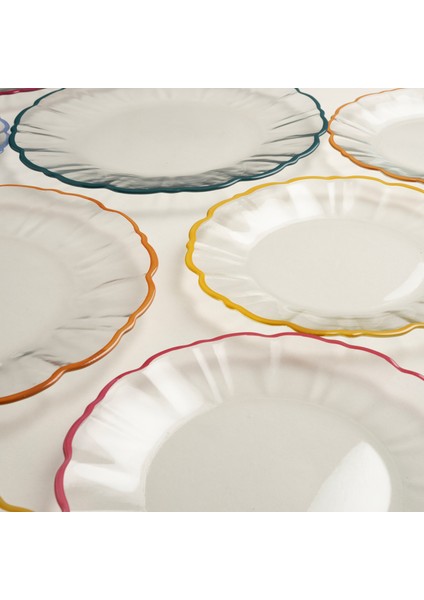 Balat Cam Pasta Tabağı 21x21x2 Cm Şeffaf - Yeşil indirimleri