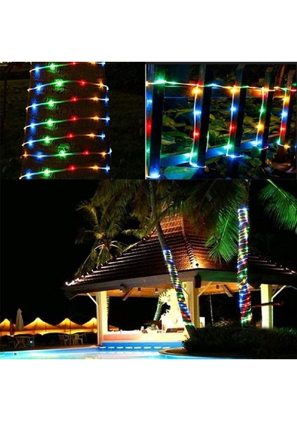 10M 100 LED Solar LED Işık Rgb