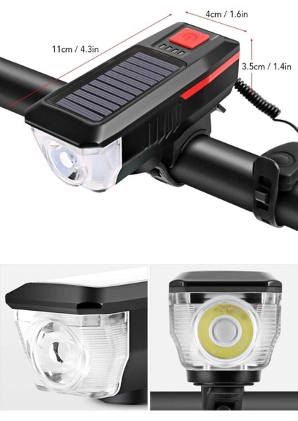 Solar USB Şarjlı Kornalı Bisiklet Lambası fırsatları