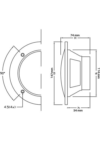 Marin Hoparlör Beyaz 15CM 80 Watt