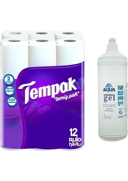 Ultrason Jeli 1 lt x 4 Adet + Kağıt Havlu 12'li 1 Adet Ultrason ve Ekg Seti