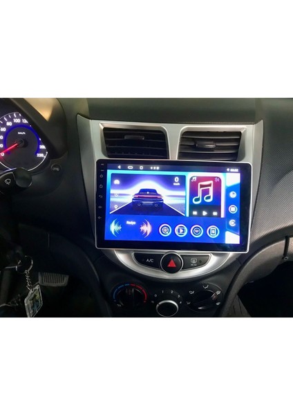 Hyundaı Accent Blue 2011-19 Uyumlu Androıd Multimedya Gerçek 2/32 Kablosuz Carplay Geri Görüş Kmr