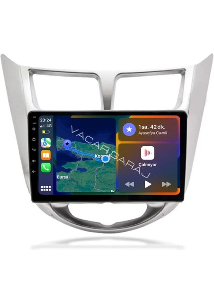 Hyundaı Accent Blue 2011-19 Uyumlu Androıd Multimedya Gerçek 2/32 Kablosuz Carplay Geri Görüş Kmr