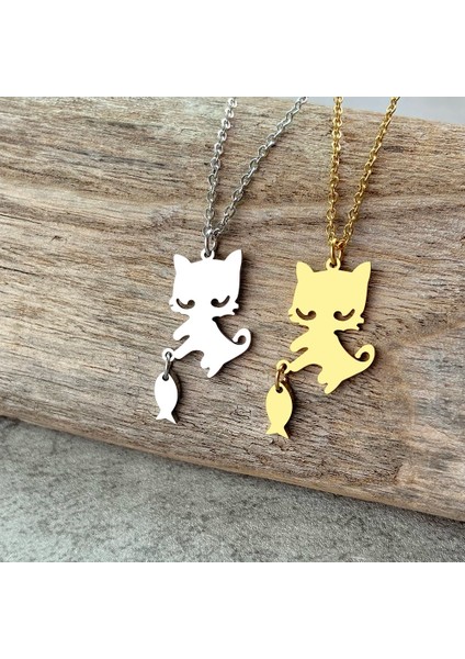 Balıkçı Kedi Gümüş Kolye modelleri