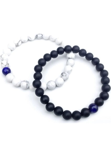 Sertifikalı Öğrenci Doğal Lapis Lazuli,havlit ,oniks Yıldız Düşüklüğü Için Şifalanma Bileklik 8mm fiyatları