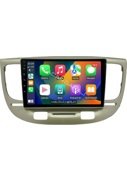 Kıa Rıo 2006-11 Uyumlu Androıd Multimedya Gerçek 2/32 Kablosuz Carplay Geri Görüş Kameralı