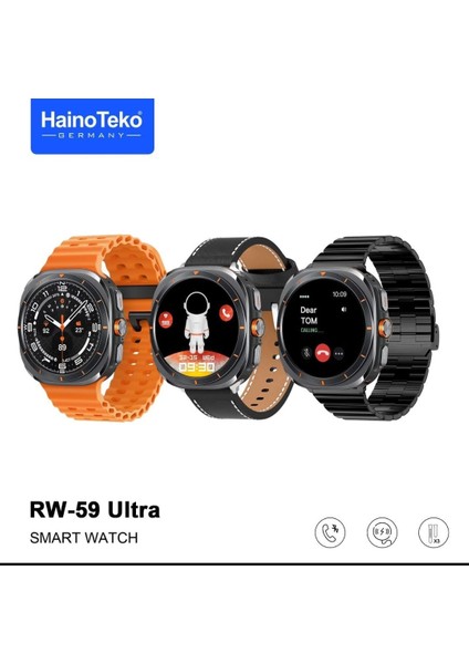 Haino Teko Yeni Rw 59 Watch Ultra Amoled Ekran 3 Kordon Akıllı Saat