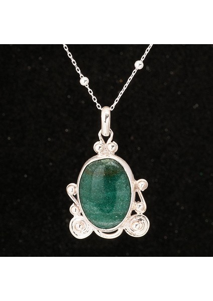 Jade Yeşim Taşlı Otantik Gümüş Kadın Kolye modelleri