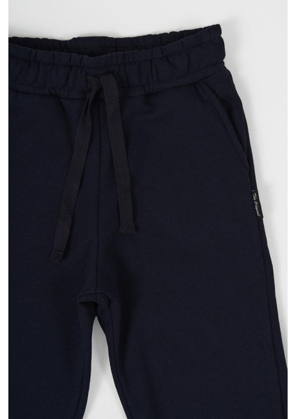 Lacivert Kalın Pamuklu Beli ve Paçası Lastikli Cepli 5-6-7-8-9-10-11-12 Yaş Kız Çocuk Eşofman Altı fiyatları