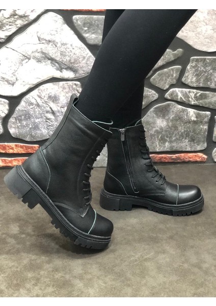 Hakiki Deri Kışlık Kauçuk Taban Postal Kadın Bot modelleri