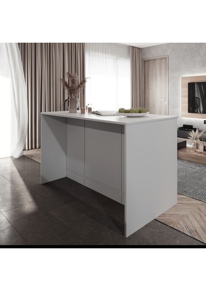 Reina Mutfak Adası Alt Modül 140 Cm Beyaz -Atlantikçam Tezgah Dahil fırsatları