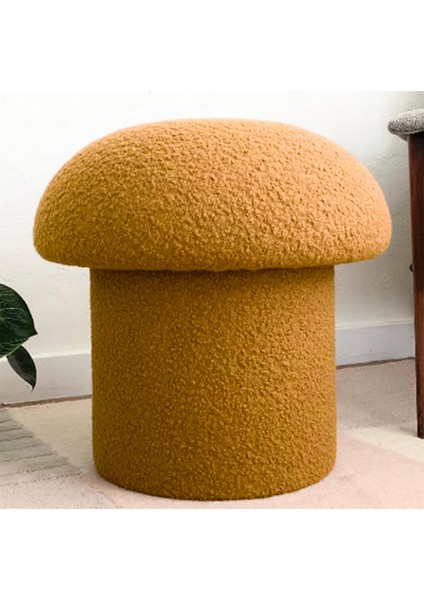 Mantar Puf Mushroom Renkli Puf Teddy Kumaş Bench