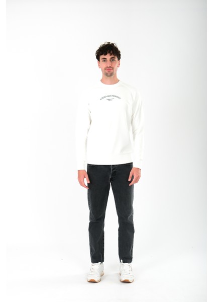 Zero Give Regular Fit Sweatshirt Erkek - Ekru