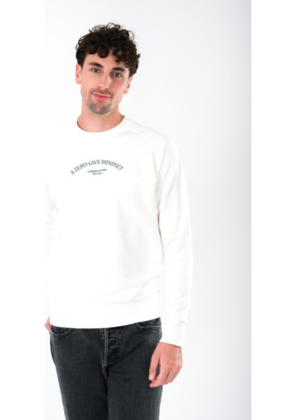 Zero Give Regular Fit Sweatshirt Erkek - Ekru modelleri