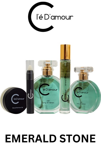Cle D'Amour Emerald Stone (Gurme/Çiçeksi) Women - Kadın Jel Parfüm 15 ml - Vegan