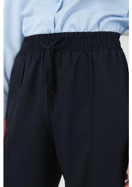 Önü Dikiş Detaylı Pantolon Koyu Lacivert