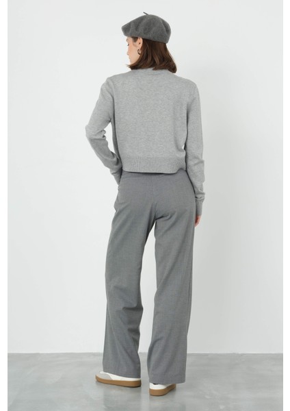 Pileli Yüksek Bel Pantolon Duman fiyatları