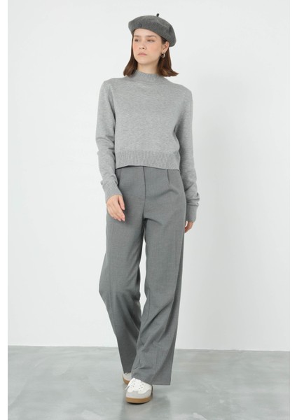 Pileli Yüksek Bel Pantolon Duman fırsatları