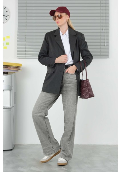 Klasik Blazer Ceket Antrasit modelleri