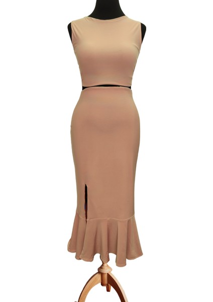 Reversible Reversible Likralı Tango Eteği – Çift Taraflı Esnek Dans Eteği Yeşil - Bej fırsatları