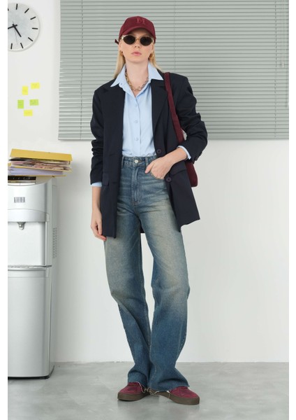 Klasik Blazer Ceket Koyu Lacivert fiyatları