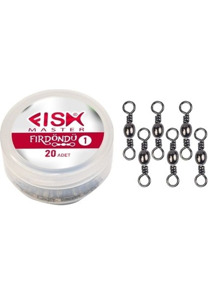 Fish Master Fırdöndü Paslanmaz Black Nickel (20 Adet) Özel Kutulu