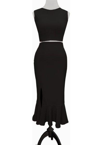 Reversible Reversible Likralı Tango Eteği – Çift Taraflı Esnek Dans Eteği Kırmızı - Siyah indirimleri