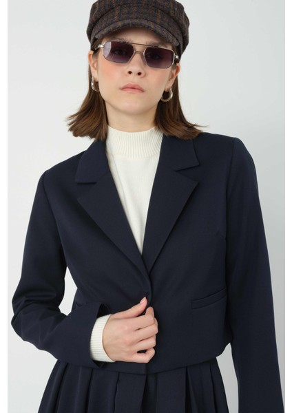 Crop Blazer Ceket Koyu Lacivert fiyatları