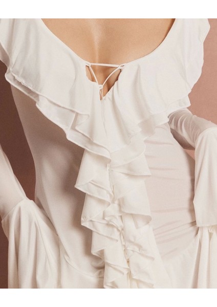 Rosalin Beyaz Elbise