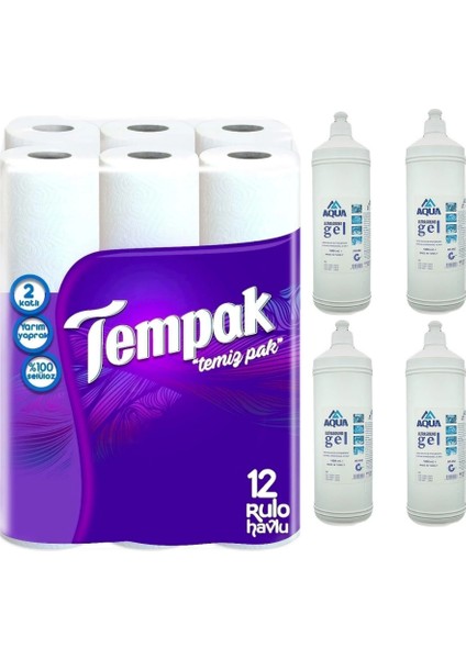 Ultrason Jeli 1 lt x 4 Adet + Kağıt Havlu 12'li 1 Adet Ultrason ve Ekg Seti