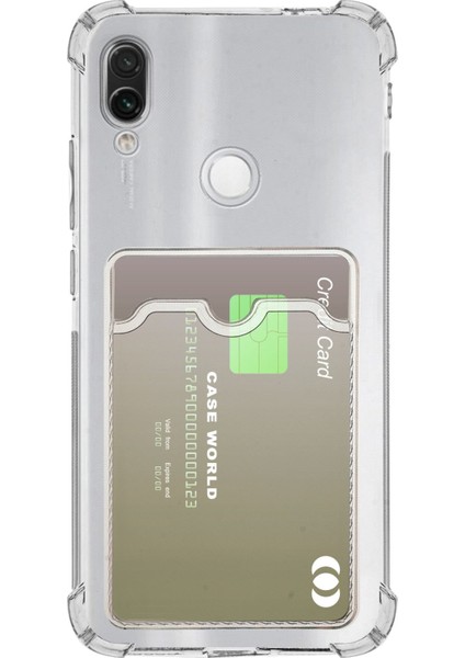 Xiaomi Redmi Note 7 Kılıf Kamera Korumalı Kartlıklı Setra Şeffaf Silikon