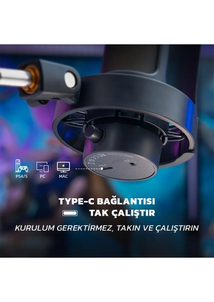 Ampligame A8T USB Yayıncı Bilgisayar Mikrofonu