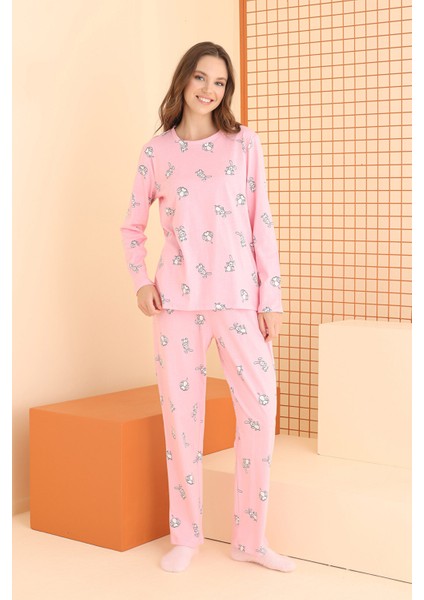 Tavşan Baskılı Pijama Takım 68076