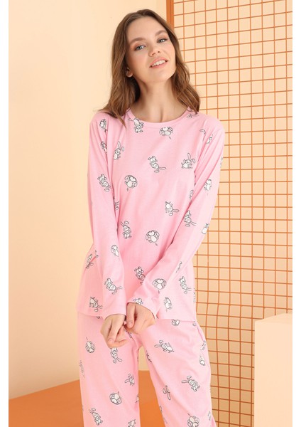 Tavşan Baskılı Pijama Takım 68076