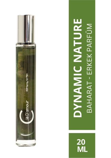 Cle D'Amour Dynamic Nature (Turunçgil/Baharat) Men - Erkek Parfüm 20 ml - Vegan