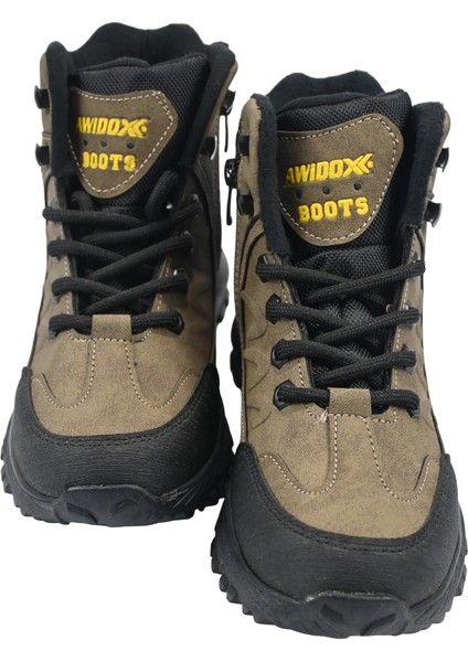 Boot's Bağçıklı Nubuk Deri Ortapedik & Anatomik Sağlam Kaymaz Tabanlı Uzun Konçlu Içi Kürklü Nefes Alan Çocuk Bot