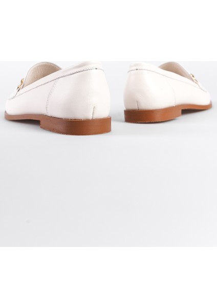 Hakiki Deri Metal Tokalı Kadın Loafer Ayakkabı modelleri
