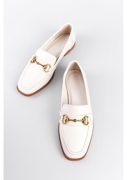 Hakiki Deri Metal Tokalı Kadın Loafer Ayakkabı fırsatları