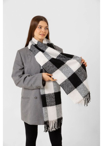 Püsküllü Buklet Atkı Şal 40X210 cm 1291 Siyah modelleri