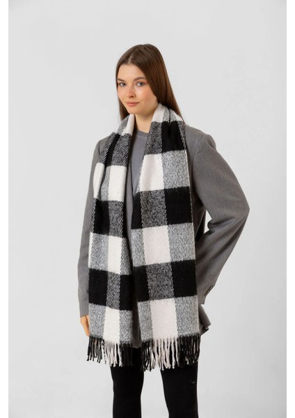 Püsküllü Buklet Atkı Şal 40X210 cm 1291 Siyah fırsatları