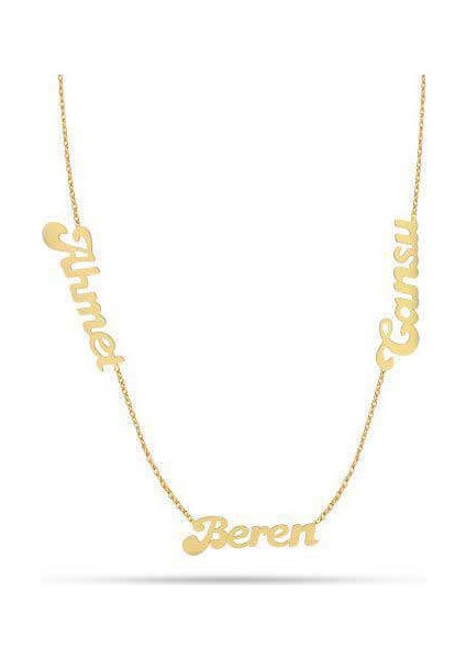 Üç Isimli Gümüş Bayan Kolye