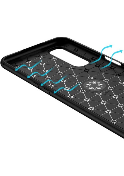 Realme 7 Kılıf Zore Ravel Silikon Kapak-Siyah-Kırmızı