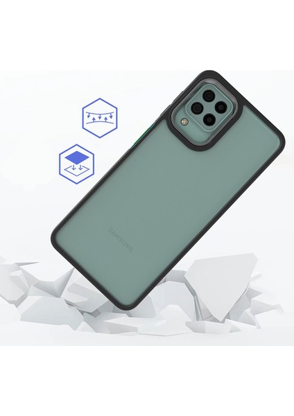 Galaxy M22 Kılıf Zore Flora Kapak-Siyah